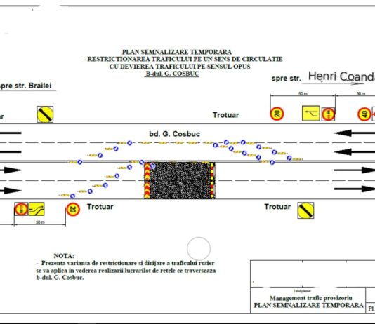 Regim de circulație rutieră restricționată pe Bulevardul George Coșbuc