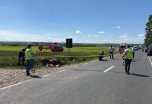 Accident rutier cu patru răniți după impactul dintre două motociclete