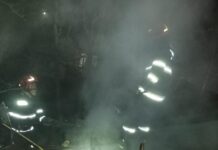 Intervenție pentru stingerea unui incendiu în localitatea Bucesti
