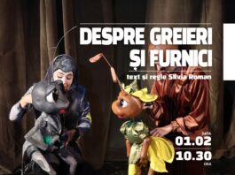 Spectacolul muzical ”Despre greieri și furnici” deschide programul din luna februarie la Teatrul ”Gulliver”