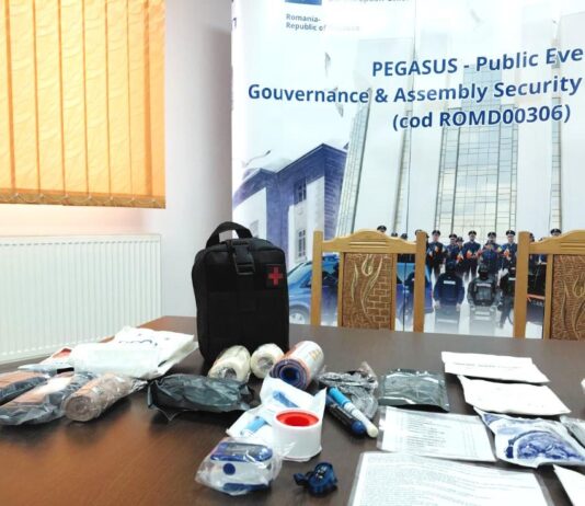 Kituri medicale tactice individuale de prim-ajutor, achiziționate de jandarmi prin proiectul Pegasus