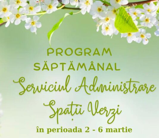Program. Iată unde vor lucra angajații de la Spații Verzi în această săptămână
