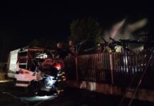 Un service auto, o locuință și o stână, afectate de incendii în cursul nopții