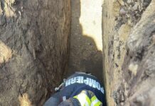 Bărbat acoperit de un mal de pământ la Ghidigeni