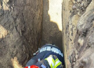 Bărbat acoperit de un mal de pământ la Ghidigeni