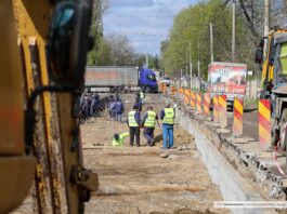 Lucrările avansează pe strada Ștefan cel Mare, aflată în plină modernizare