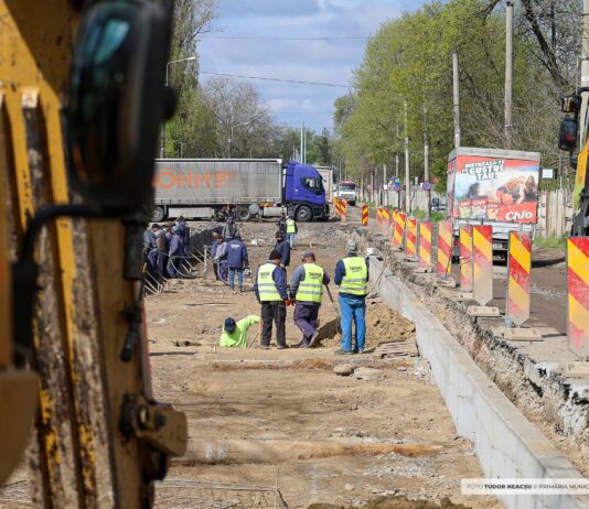 Lucrările avansează pe strada Ștefan cel Mare, aflată în plină modernizare