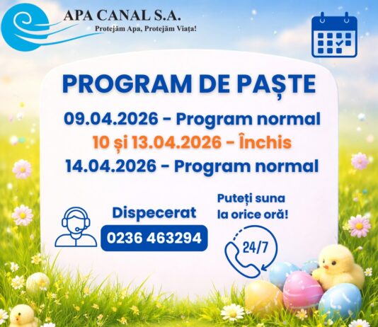 Sărbători. Casieriile Apă Canal, închise începând de mâine