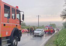 Autospecială de la ISU Galați, implicată într-un accident pe DN 26