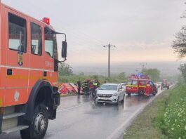 Autospecială de la ISU Galați, implicată într-un accident pe DN 26