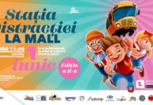 De 1 Iunie, Autobuzele Veseliei îi vor transporta pe cei mici către Stația Distracției, amenajată în parcarea Shopping City Galați