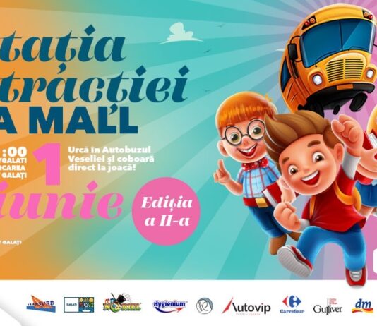 De 1 Iunie, Autobuzele Veseliei îi vor transporta pe cei mici către Stația Distracției, amenajată în parcarea Shopping City Galați