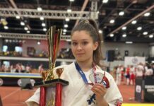 Crina Stase a urcat Galațiul pe cea mai înaltă treaptă a podiumului la Europenele de Karate Kyokushin